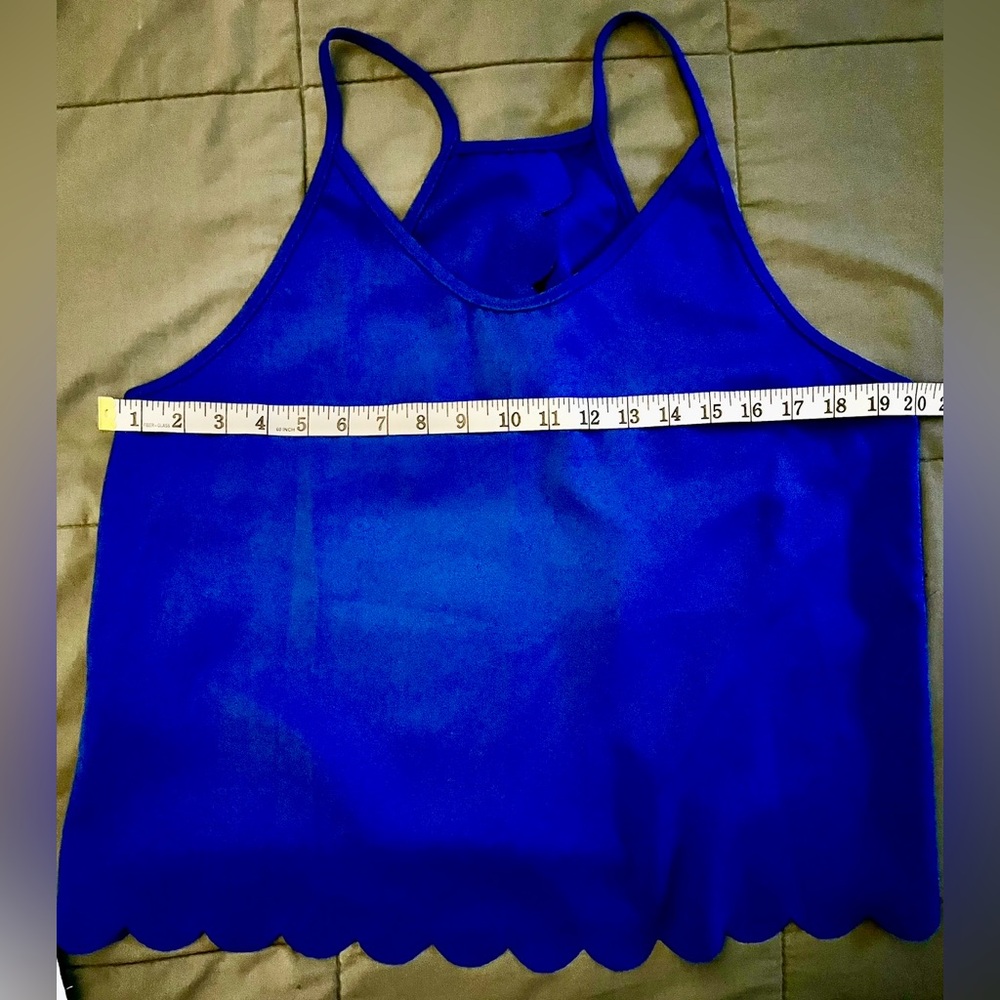 Bright Blue Open Back Tank Top- Large - Picture 11 of 12